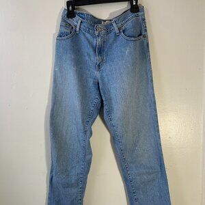 Levis 550 Mom Jeans Light Blue Relaxed Tapered Midrise Stretch USA 90s